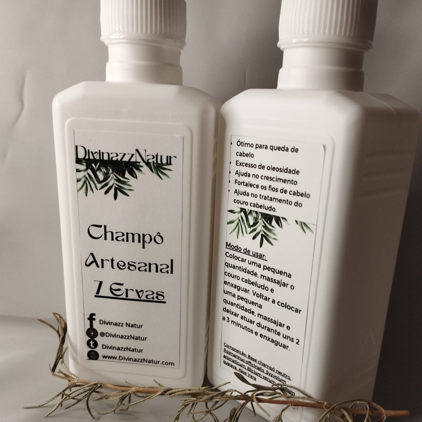 Kit Champô Natural 7 Ervas  e Máscara Artezanal